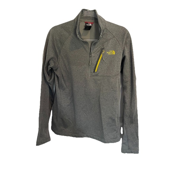 The North Face Men's Size Small 1/4 Zip Grey Chest Pocket Pullover Jacket - Picture 1 of 5